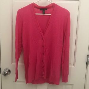 EUC Lauren Ralph Lauren Pink Cardigan Size M